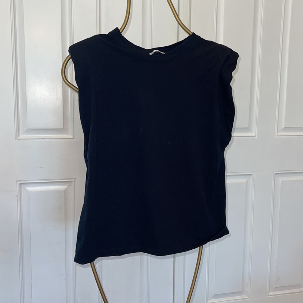 Zara Padded Shoulder Tee View 3